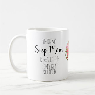 Modern Step Mama nur Geschenk Blumenherz lustig Kaffeetasse