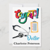 Modern Stethoscope Doctor Congratulation Card (Vorderseite)