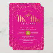 MODERN STILISCH WEDD Mini-Gold Konfetti heißen ros Einladung (Vorne/Hinten)