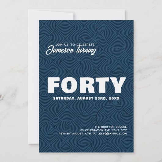 Modern stilvoll | 40. Geburtstag Foto Einladung (Vorderseite)