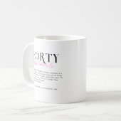 Modern Stilvoll 40. Geburtstag Kaffeetasse (Vorderseite Links)