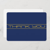 Modern stilvoll Danke | Gold Text & Navy Blue (Vorne/Hinten)