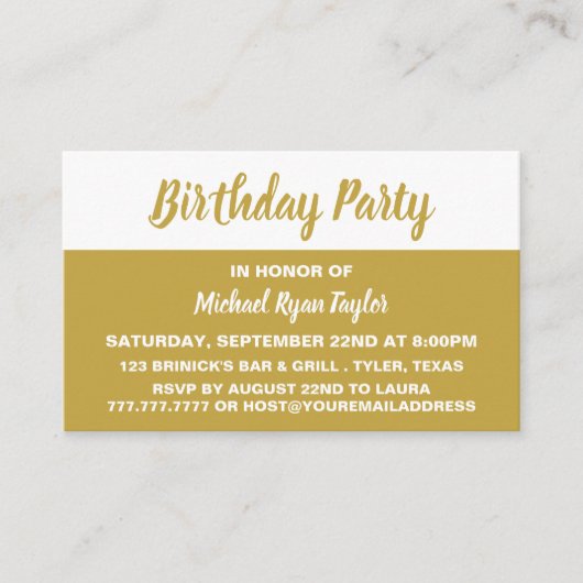 Modern & stilvoll - Geburtstagsparty Ticket (Vorderseite)