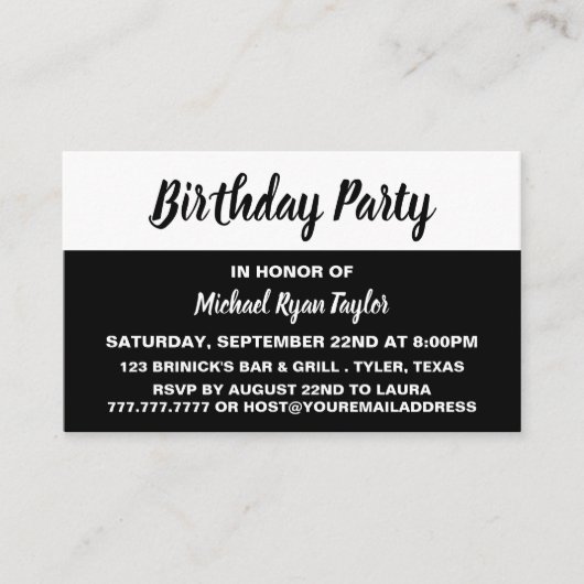 Modern & stilvoll - Geburtstagsparty Ticket (Vorderseite)