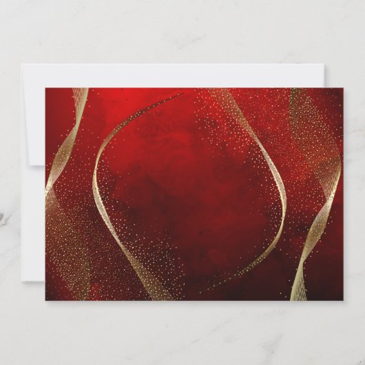 Modern, stilvoll Gold und Rot Einladung (Rückseite)