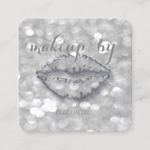 Modern stilvoll,Makeup Artist,Bokeh,Lips Quadratische Visitenkarte