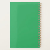 Modern Stilvolle grüne Monogrammbezeichnung + Init Planer (Rückseite)