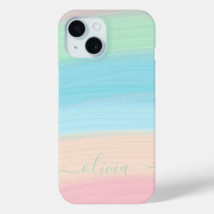 Modern Stilvolle Watercolor Regenbogen Monogram Case-Mate iPhone Hülle