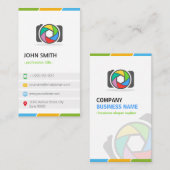 Modern stilvoller Camera Logo Fotograf Visitenkarte (Vorne/Hinten)