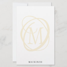 Modern stilvoller, eleganter Name Gold Monogram Briefpapier