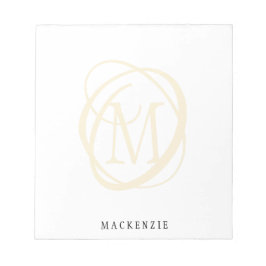 Modern stilvoller, eleganter Name Gold Monogram Notizblock