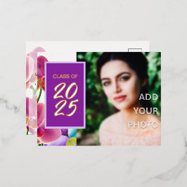 Modern stilvoller Foil Abschluss Einladung Postcar