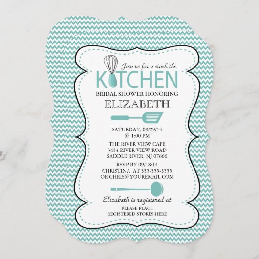 Modern Stock die Küchen-Bridal-Dusche Einladung (Vorne/Hinten)