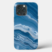 Modern Stone Dusty Blue Marble Case-Mate iPhone Hülle (Rückseite)