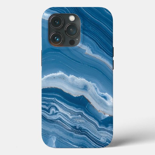 Modern Stone Dusty Blue Marble Case-Mate iPhone Hülle (Rückseite)