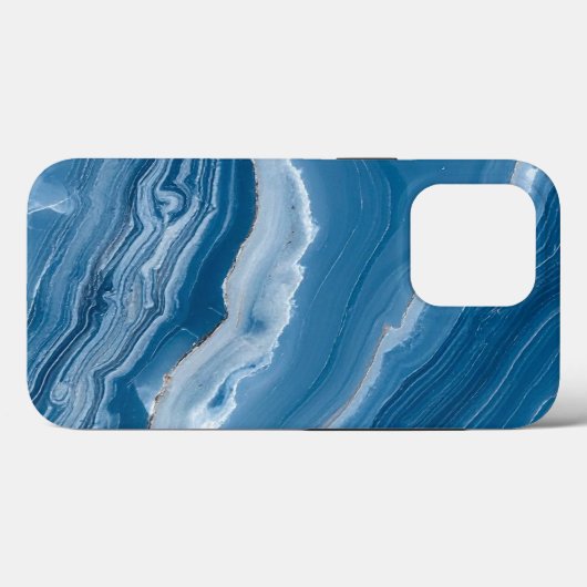 Modern Stone Dusty Blue Marble Case-Mate iPhone Hülle (Rückseite (Horizontal))