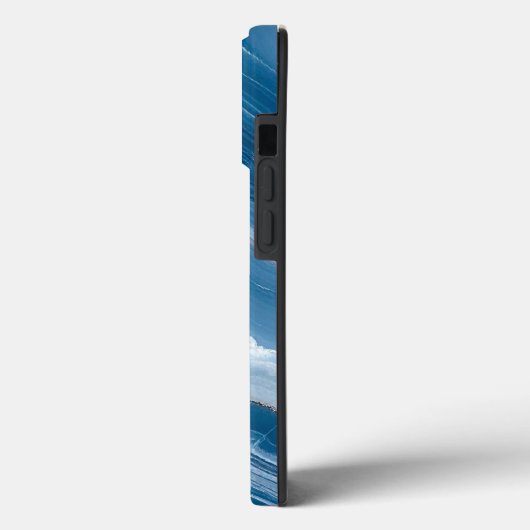 Modern Stone Dusty Blue Marble Case-Mate iPhone Hülle (Rückseite / Links)