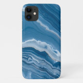 Modern Stone Dusty Blue Marble Case-Mate iPhone Hülle (Rückseite)