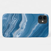 Modern Stone Dusty Blue Marble Case-Mate iPhone Hülle (Rückseite (Horizontal))