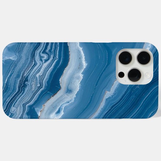 Modern Stone Dusty Blue Marble Case-Mate iPhone Hülle (Rückseite (Horizontal))