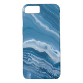 Modern Stone Dusty Blue Marble Case-Mate iPhone Hülle (Rückseite)