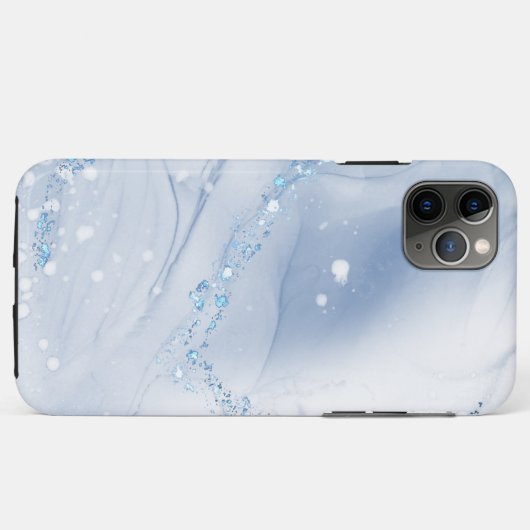 Modern Stone Dusty Blue Marble Case-Mate iPhone Hülle (Rückseite (Horizontal))