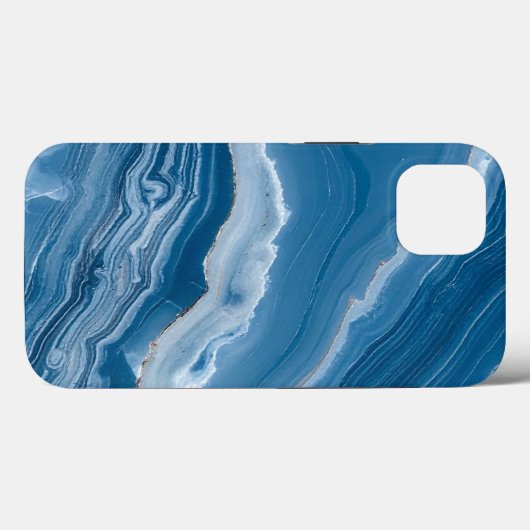 Modern Stone Dusty Blue Marble Case-Mate iPhone Hülle (Rückseite (Horizontal))