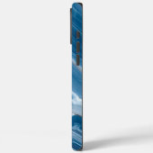 Modern Stone Dusty Blue Marble Case-Mate iPhone Hülle (Rückseite / Links)