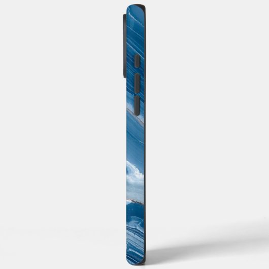 Modern Stone Dusty Blue Marble Case-Mate iPhone Hülle (Rückseite / Links)