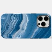 Modern Stone Dusty Blue Marble Case-Mate iPhone Hülle (Rückseite (Horizontal))