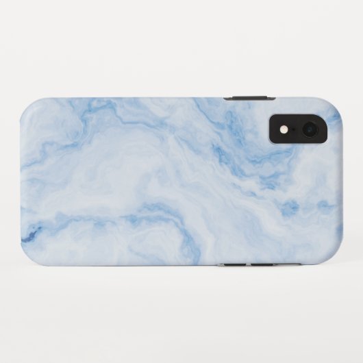 Modern Stone Dusty Blue Marble Case-Mate iPhone Hülle (Rückseite (Horizontal))