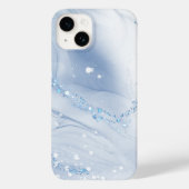 Modern Stone Dusty Blue Marble Case-Mate iPhone Hülle (Rückseite)
