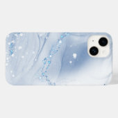 Modern Stone Dusty Blue Marble Case-Mate iPhone Hülle (Rückseite (Horizontal))