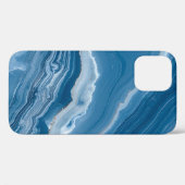 Modern Stone Dusty Blue Marble Case-Mate iPhone Hülle (Rückseite (Horizontal))