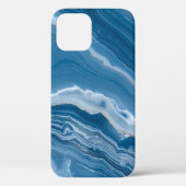 Modern Stone Dusty Blue Marble Case-Mate iPhone Hülle (Rückseite)
