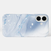 Modern Stone Dusty Blue Marble Case-Mate iPhone Hülle (Rückseite (Horizontal))
