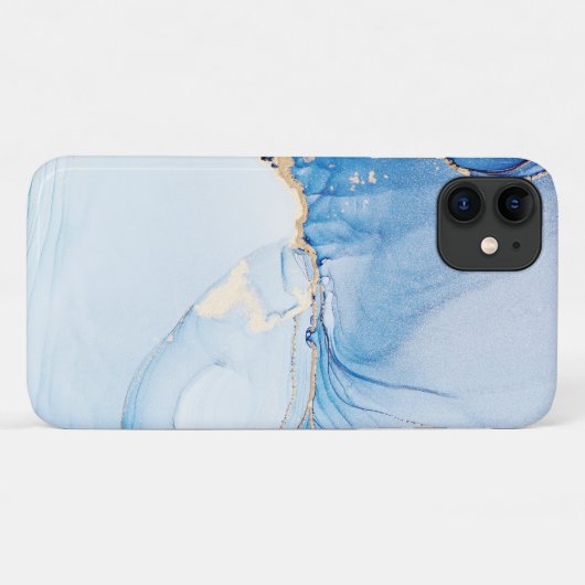 Modern Stone Dusty Blue Marble Case-Mate iPhone Hülle (Rückseite (Horizontal))