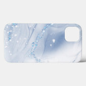 Modern Stone Dusty Blue Marble Case-Mate iPhone Hülle (Rückseite (Horizontal))