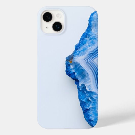 Modern Stone Dusty Blue Marble Case-Mate iPhone Hülle (Rückseite)