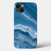 Modern Stone Dusty Blue Marble Case-Mate iPhone Hülle (Rückseite)