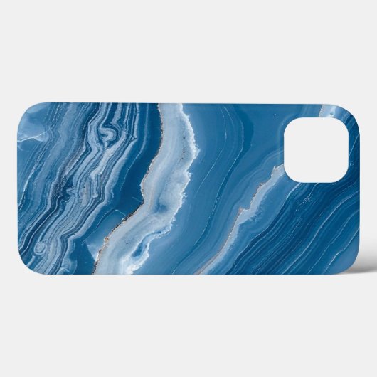 Modern Stone Dusty Blue Marble Case-Mate iPhone Hülle (Rückseite (Horizontal))