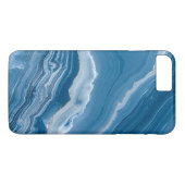 Modern Stone Dusty Blue Marble Case-Mate iPhone Hülle (Rückseite (Horizontal))