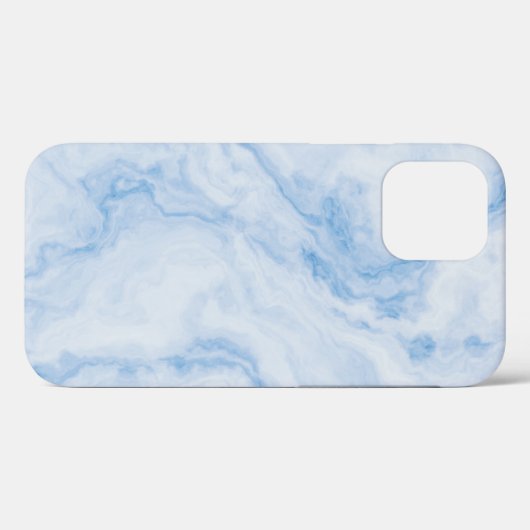 Modern Stone Dusty Blue Marble Case-Mate iPhone Hülle (Rückseite (Horizontal))