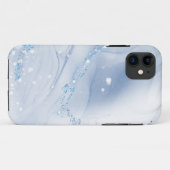 Modern Stone Dusty Blue Marble Case-Mate iPhone Hülle (Rückseite (Horizontal))