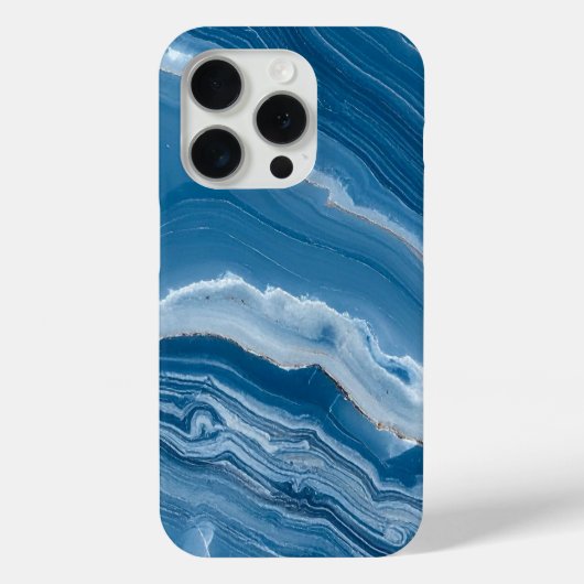 Modern Stone Dusty Blue Marble Case-Mate iPhone Hülle (Rückseite)