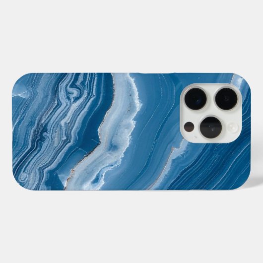 Modern Stone Dusty Blue Marble Case-Mate iPhone Hülle (Rückseite (Horizontal))