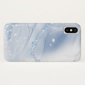 Modern Stone Dusty Blue Marble Case-Mate iPhone Hülle (Rückseite (Horizontal))