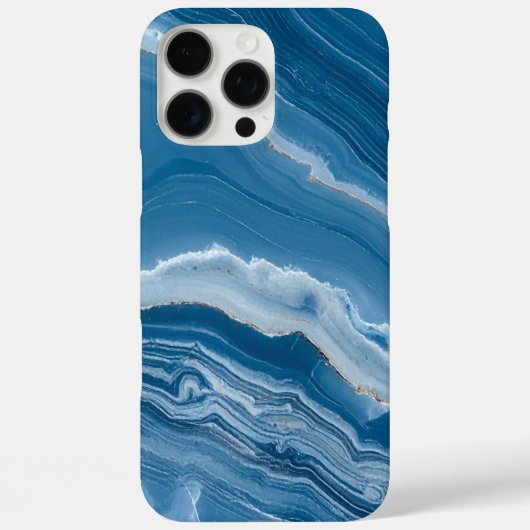 Modern Stone Dusty Blue Marble Case-Mate iPhone Hülle (Rückseite)