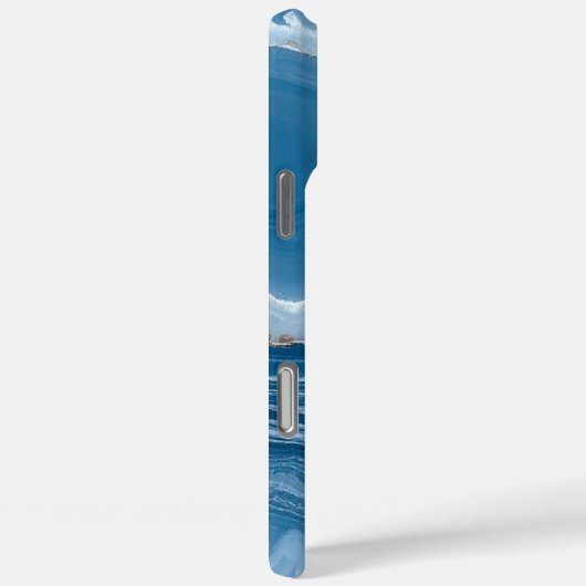 Modern Stone Dusty Blue Marble Case-Mate iPhone Hülle (Rückseite / Rechts)