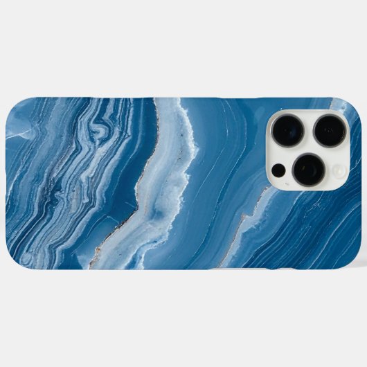 Modern Stone Dusty Blue Marble Case-Mate iPhone Hülle (Rückseite (Horizontal))